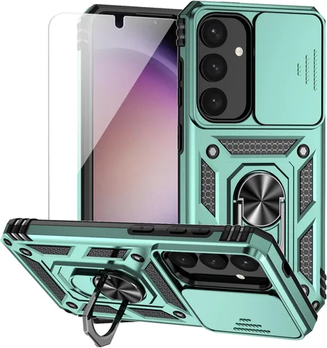 Vista 12 de Funda para Samsung Galaxy S24 con cubierta para lente de cámara, protector de pantalla HD, doble capa de grado militar, probada contra caídas