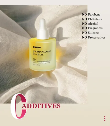 Vista 5 de SINAHET Aceite de dermaplaning, afeitado hidratante natural para vello facial y corporal, aceite calmante para la piel hecho con esencia de jojoba