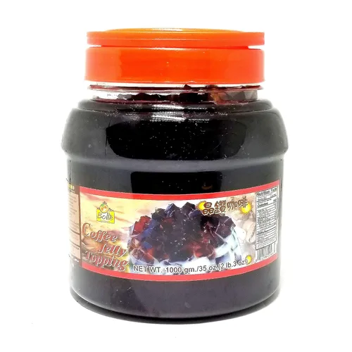 Vista 2 de Bolle Coffee Jelly Topping Boba Bubble Tea Ingrediente 35 onzas con 1 regalo adicional (juego de 2 piezas)