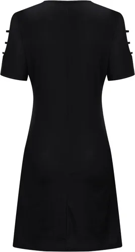Vista 5 de Ruziyoog Vestidos de verano para mujer, holgados, casuales, de manga corta, con huecos, hombros descubiertos, vestido midi acampanado hasta