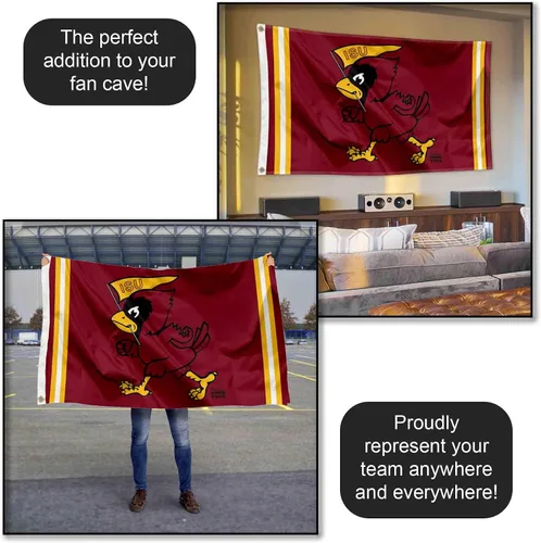 Vista 5 de Bandera retro retro de los Iowa State Cyclones de 3 x 5