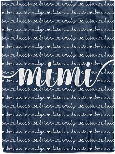 Vista 19 de Personalized Grandma Blanket, Gifts for Grandmother from Grand Kids, Name Blankets for Mimi, Gigi, Nana (Grandma 01)