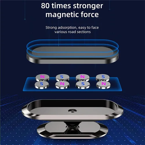 Vista 2 de Soporte magnético para teléfono, 2 unidades, soporte universal giratorio de 360 grados, compatible con teléfonos inteligentes, absorbe la carcasa