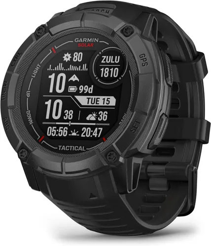 Vista 8 de Garmin Instinct 2X Solar - Edición táctica, reloj inteligente GPS resistente, linterna incorporada, calculadora balística, capacidad de carga solar