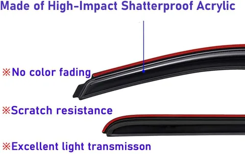 Vista 7 de Lightronic Visera de ventana de ventilación automática con clip extra duradera, se adapta a Jeep Grand Cherokee 2011-2021, protección UV, deflector