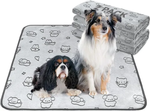 Vista 20 de Qeils Almohadillas reutilizables para cachorros, paquete de 2 almohadillas lavables para orina para perros, almohadilla antideslizante impermeable