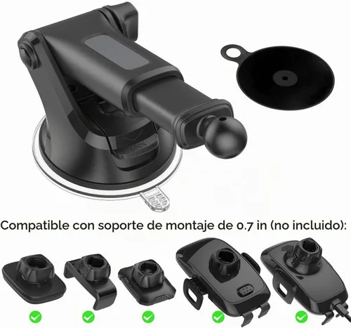 Vista 5 de OQTIQ Pieza de montaje de ventosa de repuesto, con disco de almohadilla de tablero de repuesto, ventosa de junta esférica de 0.677 in con disco