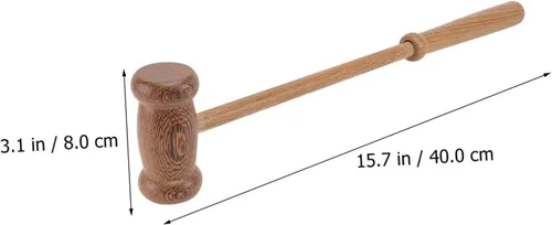 Vista 2 de Beavorty Martillo de masaje de madera, masajeadores manuales de espalda, martillo de golpe corporal, palos de masaje multifuncionales, masajeador
