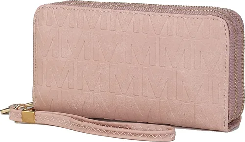 Vista 43 de MKF Collection Mia K - Cartera de pulsera para mujer, pequeña cartera de cuero vegano para tarjetas de crédito con cremallera y bolsillo