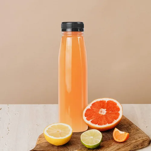 Vista 5 de Paquete de 30 botellas de plástico vacías de 10 onzas con tapas, recipientes transparentes reutilizables para bebidas con tapas negras a prueba