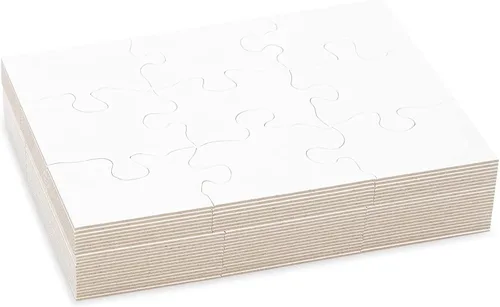 Vista 9 de Rompecabezas en blanco para dibujar, rompecabezas de bricolaje y piezas para escribir, aprendizaje interactivo y espacios en blanco para niños, 24