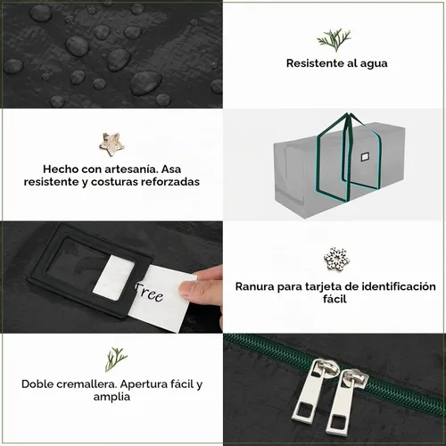 Vista 5 de BALEINE - Bolsa para guardar árbol de Navidad de 9 pies, bolsa extra grande de alta resistencia para árbol de Navidad artificial con asas reforzadas