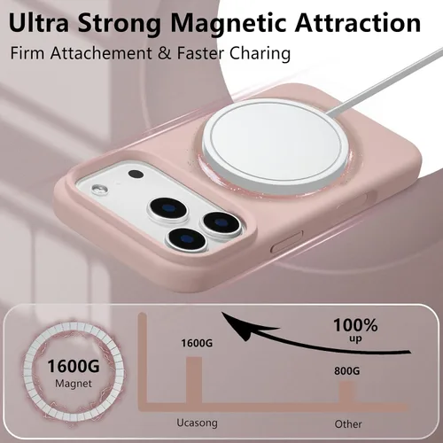 Vista 354 de Funda magnética de silicona para iPhone 13 Pro, color blanco antiguo [Compatible con Magsafe] [Forro de microfibra suave antiarañazos], funda