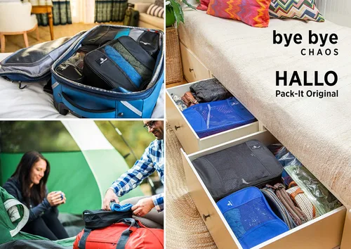 Vista 2 de Eagle Creek Pack-It Clean Dirty Half Cube - Pequeño, Azul mar, Pack-it Clean Dirty Half Cube