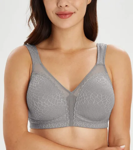 Vista 5 de Lemorosy Brasier reductor sin aros sin relleno para mujer, talla grande, cobertura completa, comodidad y doble soporte