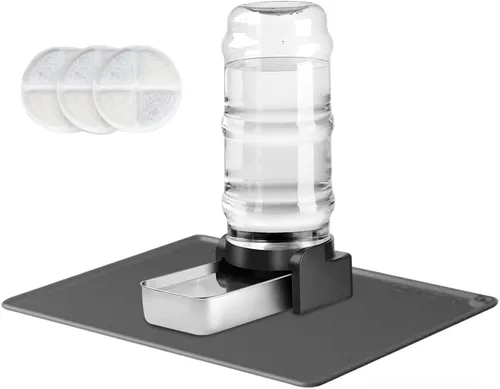 Vista 9 de Marchul - Dispensador de agua para gatos de 1 galón, comedero automático para perros con gravedad, dispensador de agua con 3 filtros, dispensador