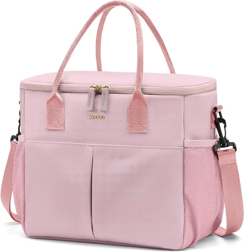 Vista 10 de MDODO Bolsas de almuerzo grandes aisladas para mujeres y hombres, lonchera para adultos con correa para el hombro para el trabajo, pícnics, salidas
