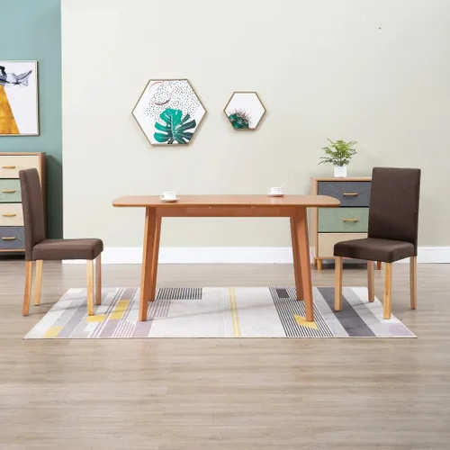 Vista 24 de Set of 2 Black Fabric Dining Chairs with Rubber Wood Frame, Traditional Design Comfortable Sturdy for Kitchen Dining Room Furniture