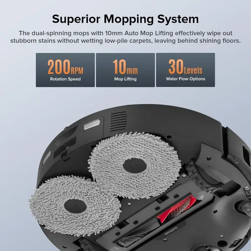 Vista 7 de Roborock Qrevo Edge S5A Robot Aspiradora y trapeadora, 18,500 Pa, sin enredos, cepillo principal DuoDivide, Cepillo lateral FlexiArm, lavado
