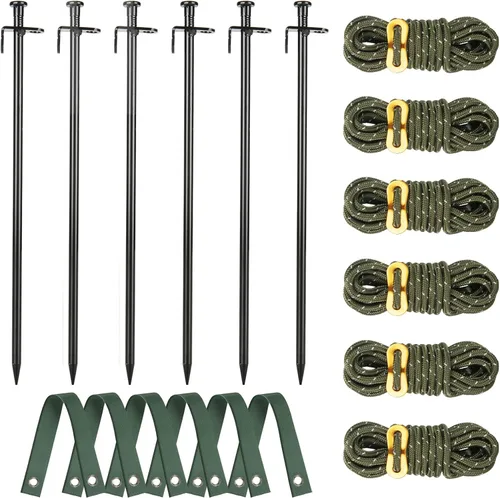 Vista 7 de Kit de estacas de árbol resistente, estacas de acero de 11.8 pulgadas y soportes para árbol joven, antiviento fuerte, kit de enderezamiento