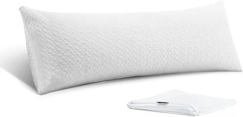 Vista 14 de Rainmr Almohada de cama tamaño Queen para dormir, almohadas ajustables de espuma viscoelástica triturada con funda de almohada refrescante lavable