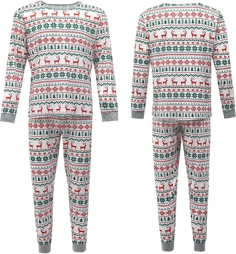 Vista 3 de VUNFUPO Pijamas de Navidad para la familia 2023, trajes familiares a juego de Navidad de manga larga pijamas familiares a juego