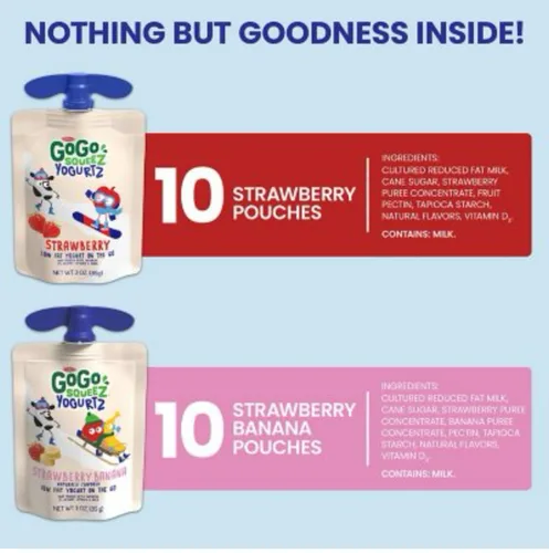 Vista 3 de Generic GoGo SqueZ Yogur, fresa y plátano de fresa (20 ct.)