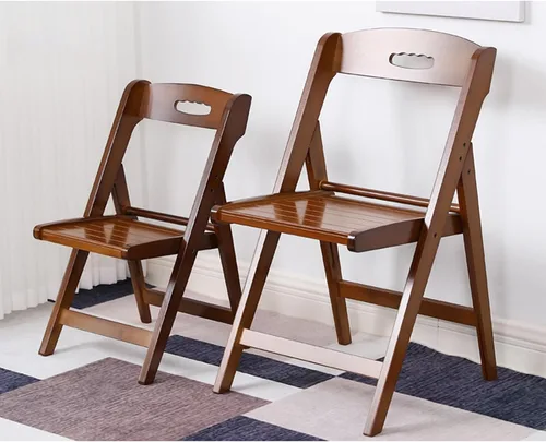 Vista 2 de Mid Century Dining Chair, Portable Folding Chair with Handle, Zero Gravity Lounge Chair for Patio, Porch, Wedding, Party, Event(Brown,Large)