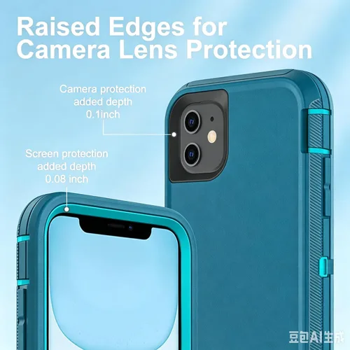 Vista 3 de YmhxcY Funda para iPhone 11 a prueba de golpes, a prueba de caídas, a prueba de polvo, a prueba de caídas, 3 capas, duradera, funda de teléfono