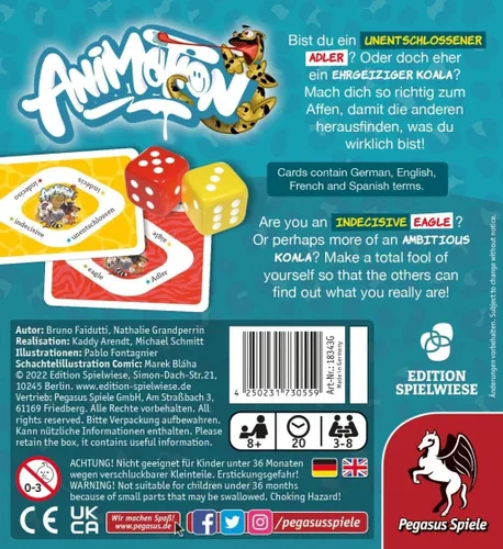 Vista 4 de Pegasus Spiele Animotion - Juego de cartas para 3 a 8 jugadores - Juegos de cartas para la familia - 20 minutos de juego - Juegos para la noche