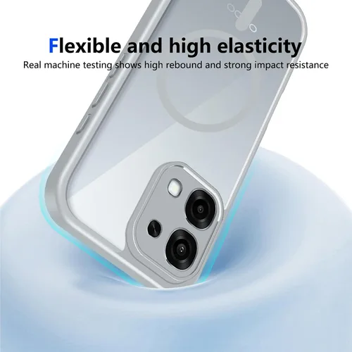 Vista 561 de Funda magnética transparente compatible con Xiaomi 17T, color negro 2 en 1 PC + TPU cubierta de teléfono a prueba de golpes, carcasa protectora
