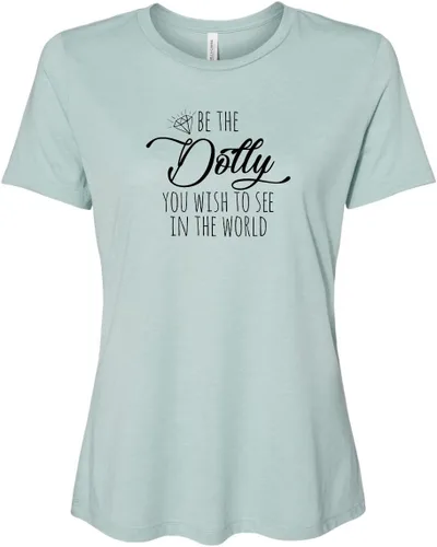 Vista 8 de Cute Women's Screen Printed Crew Neck Tee, Shirts With Sayings, Dusty Blue or Olive