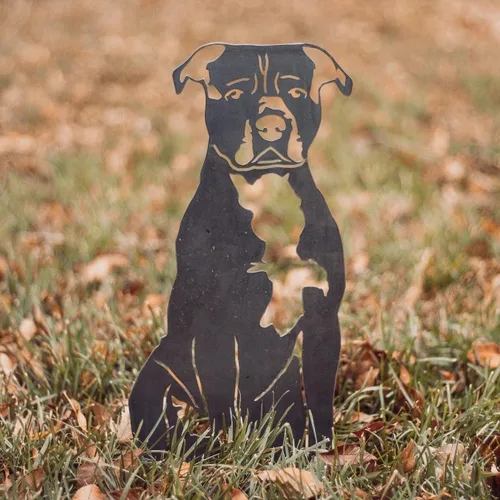 Vista 7 de Corten Steel Staffordshire Bull Terrier - Estaca para perro (tamaño grande)