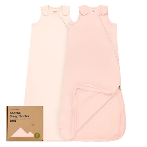 Vista 30 de Paquete de 2 sacos de dormir orgánicos para bebé, 100% algodón 0.5TOG (aguacate, 0-6 meses) Soft Breathable, Baby Wearable Blanket, Toddler