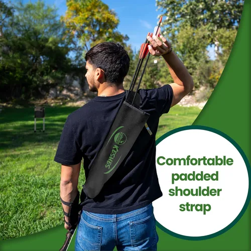 Vista 3 de Soporte para carcaj de flecha trasera de tiro con arco, carcaj ajustable para flechas, para caza de arco y práctica de objetivos; jóvenes y adultos