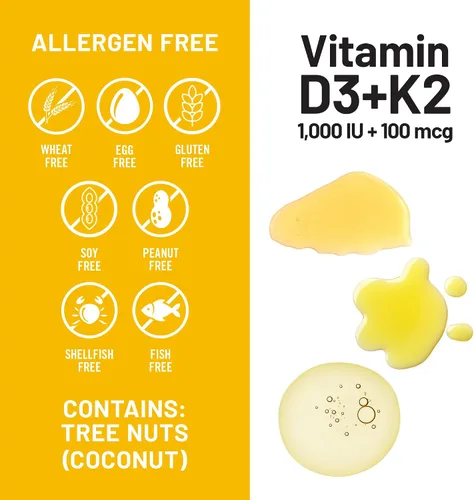 Vista 7 de NatureWise Vitamina D3 1000UI + K2 (MK7) 100mcg con aceite de coco orgánico extra virgen - Apoya la absorción de calcio, la salud ósea e inmune