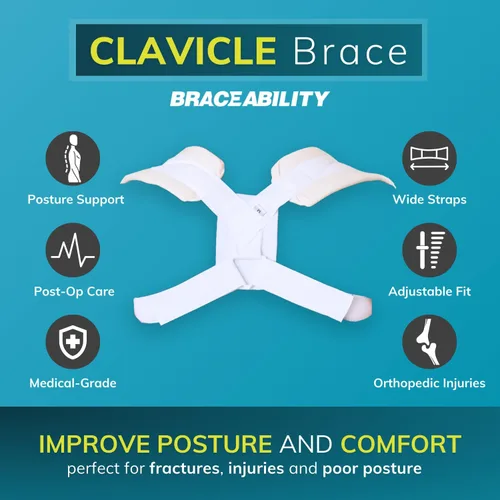 Vista 3 de BraceAbility Fractura de clavícula pediátrica Figure-8 Brace para fractura de clavícula en niños pequeños (XS)