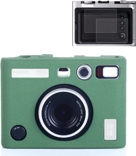 Vista 10 de Pocoukate Funda protectora para Instax Mini EVO, funda de silicona suave con protector de pantalla para cámara instantánea Fujifilm Instax Mini EVO