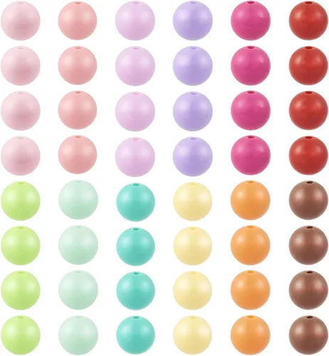 Vista 14 de Craftdady 30 cuentas acrílicas de 0.787 in de goma de mascar de color AB cuentas focales redondas gruesas de burbujas espaciadoras para bolígrafos