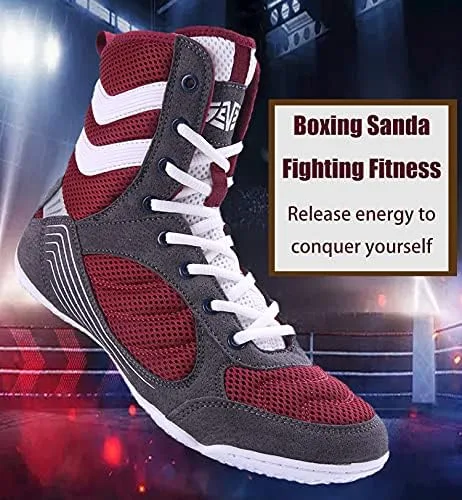Vista 4 de Zapatos deportivos de alta tracción para hombre, jóvenes, mujeres, zapatos deportivos de boxeo, zapatos de lucha de alta velocidad de combate