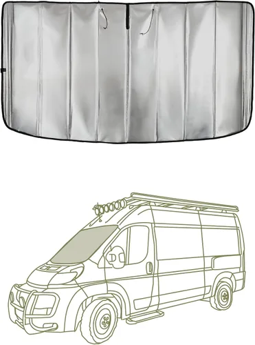 Vista 11 de VanEssential Cubierta Aislante con Oscurecimiento Total para Ventana de Tripulación Diseñada para RAM Promaster Marco de Ventana de Metal Desnudo