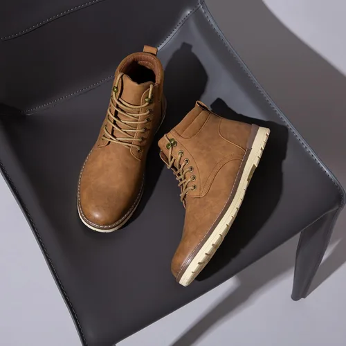 Vista 71 de Vostey - Botas tobilleras con cordones (Chukka), de senderismo, impermeables y estilo informal para hombre