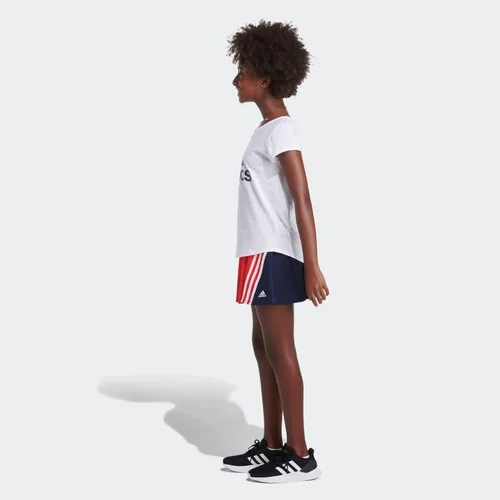 Vista 4 de Adidas Falda de tenis de punto con volantes de 3 rayas para niñas