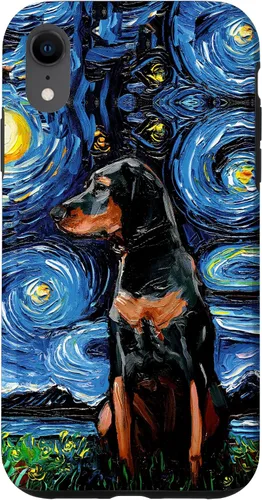 Vista 25 de Black and Tan Coonhound Starry Night Art – Dog Lover Gift Case for iPhone 17
