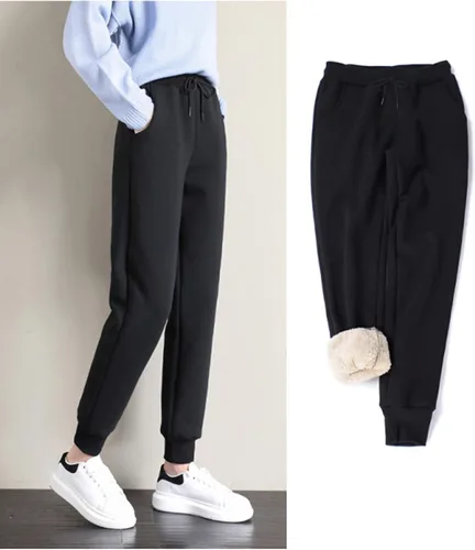 Vista 5 de Yeokou - Pantalones deportivos de vellón con forro de sherpa para mujer