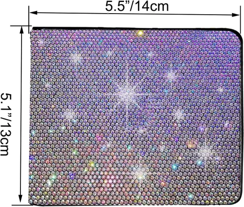 Vista 5 de Soporte para documentos de registro y seguro de automóvil con diamantes de imitación brillantes, diamantes artificiales con purpurina, elementos