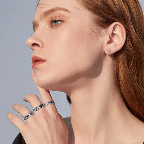 Vista 7 de Anillos de acero inoxidable para ansiedad, anillos de ansiedad, tamaño 6-10
