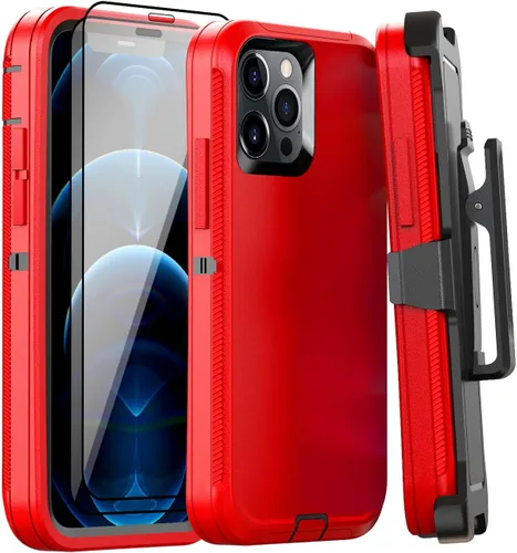 Vista 37 de Funda para iPhone 12 Mini con funda de clip para cinturón y 2 protectores de pantalla, funda de protección completa resistente de grado militar a