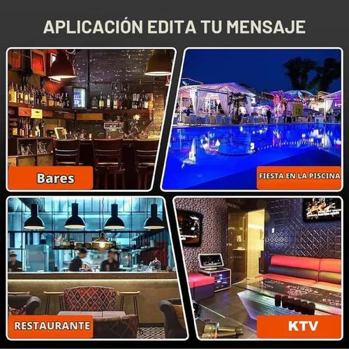 Vista 7 de Letrero de servicio de botellas, presentador de botellas para club nocturno, letrero de luces de servicio de botellas con 4 letras y 1 número
