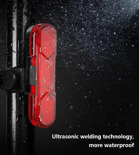 Vista 3 de Juego de luces de bicicleta recargables USB delanteras y traseras Luces de bicicleta impermeables superbrillantes Faro LED y luz trasera